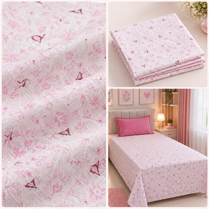 Athast Single Bedsheet with Pillow Covers, Light Pink colour