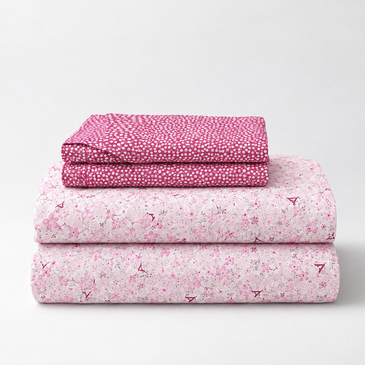 Athast Single Bedsheet with Pillow Covers, Light Pink colour